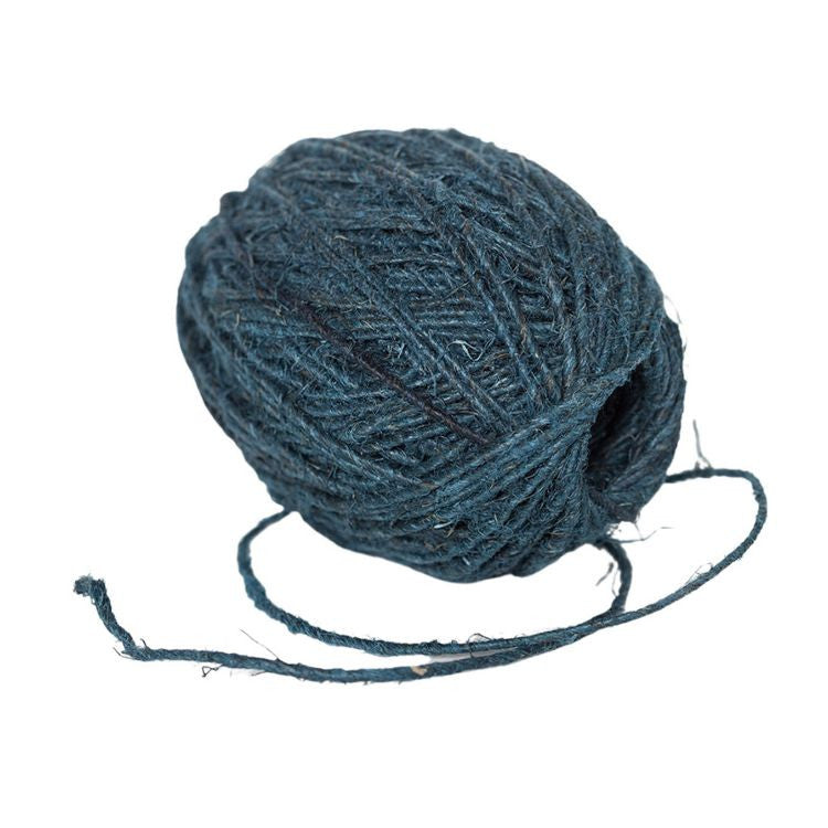 Thin hemp twine in indigo made from sustainable hemp fibers - perfect for crafting, gardening, and more.