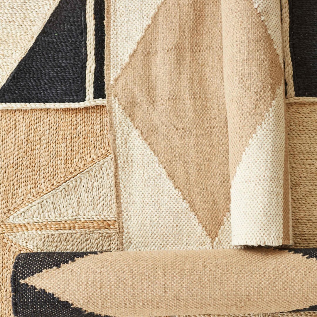 Handloomed Diamond Floor Mat - White/Natural New Arrivals