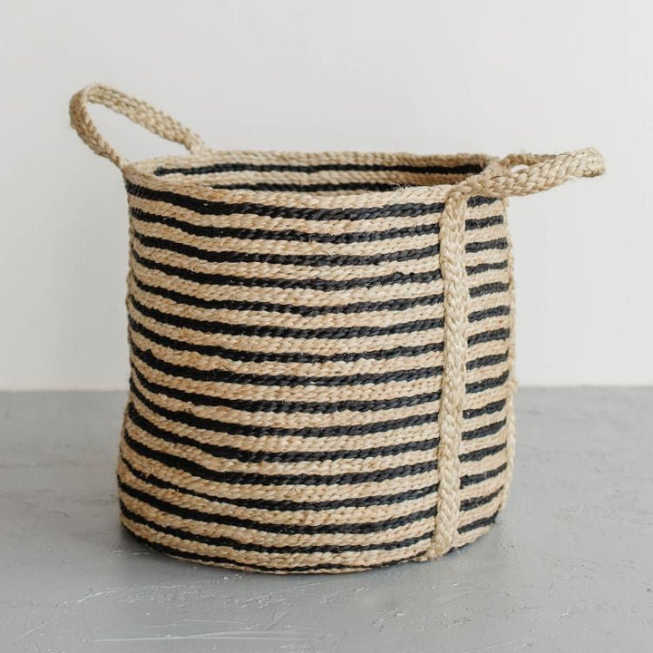 Jute Laundry Basket - Round Baskets & Storage