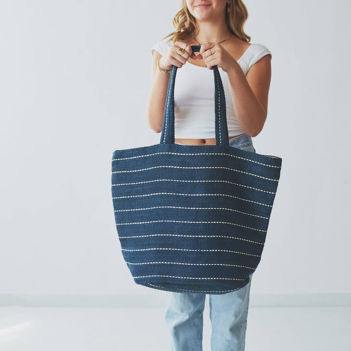 Marin Striped Tote Indigo New Arrivals