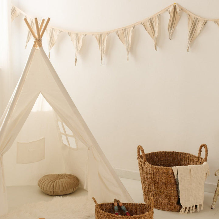 Natural Cotton Bunting - Ticking Stripe Homewares