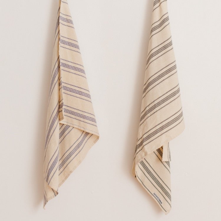 Natural Cotton Ticking Stripe Tea Towel