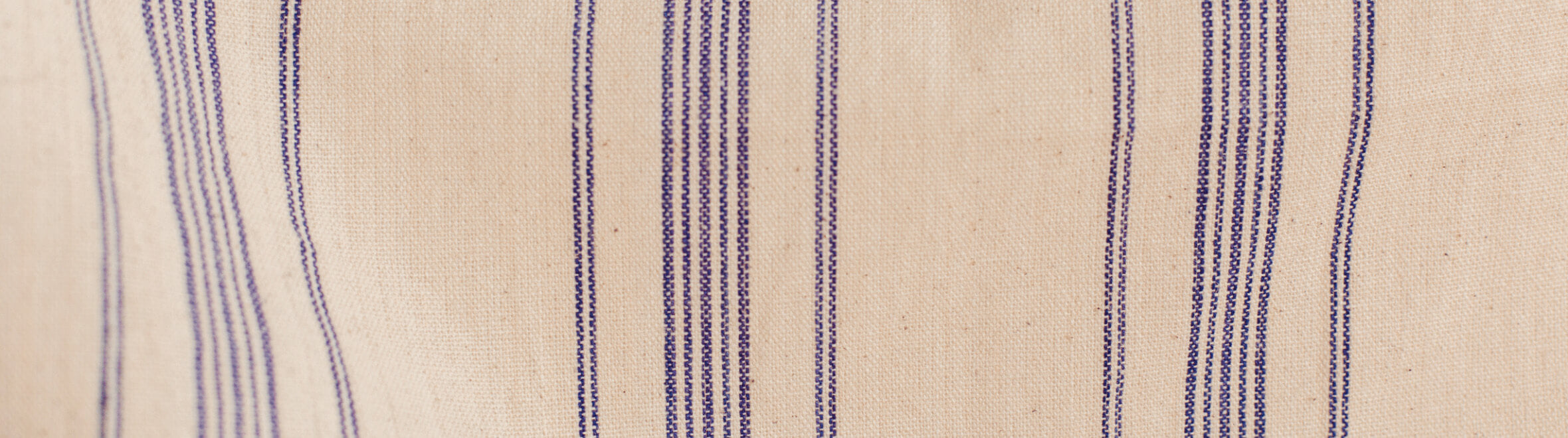 Natural Cotton Ticking Blue Stripes