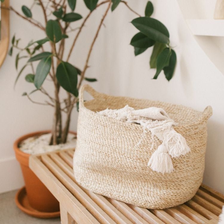 Oval Jute Baskets - Natural Baskets & Storage