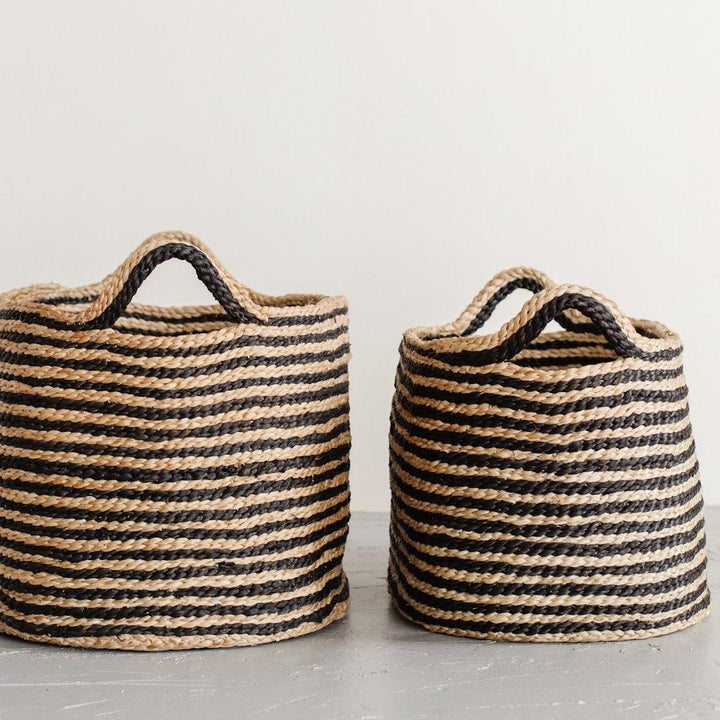 Oval Jute Baskets - Stripes New Arrivals