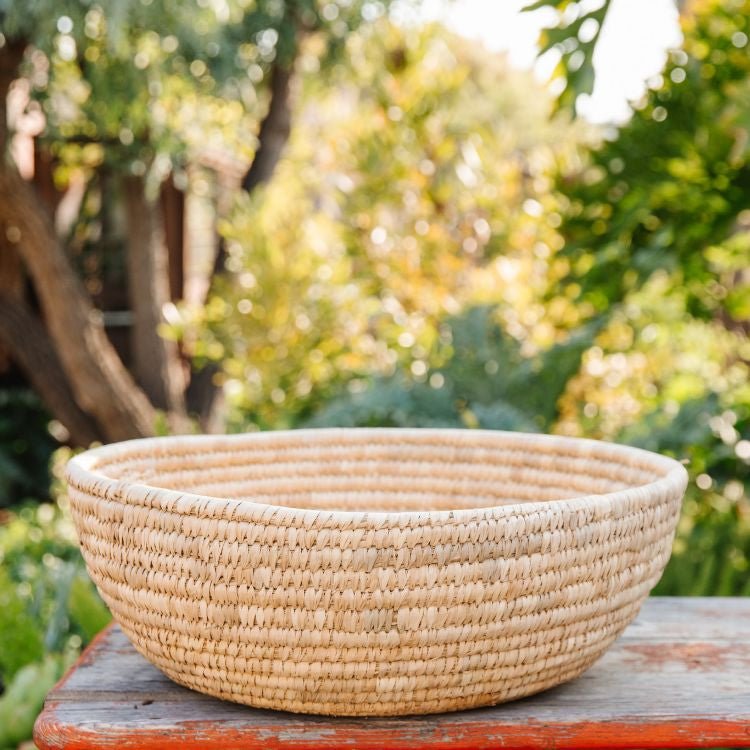 Palm Leaf Jumbo Woven Bowl Baskets & Storage