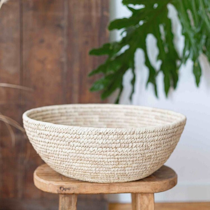 Palm Leaf Jumbo Woven Bowl Baskets & Storage