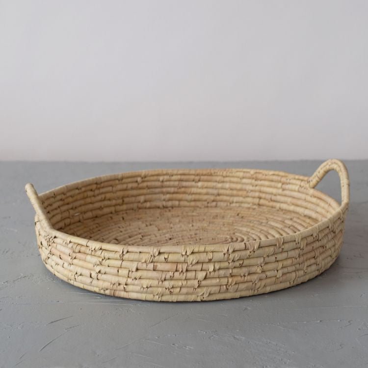 Palm Leaf Large Woven Tray Baskets & Storage