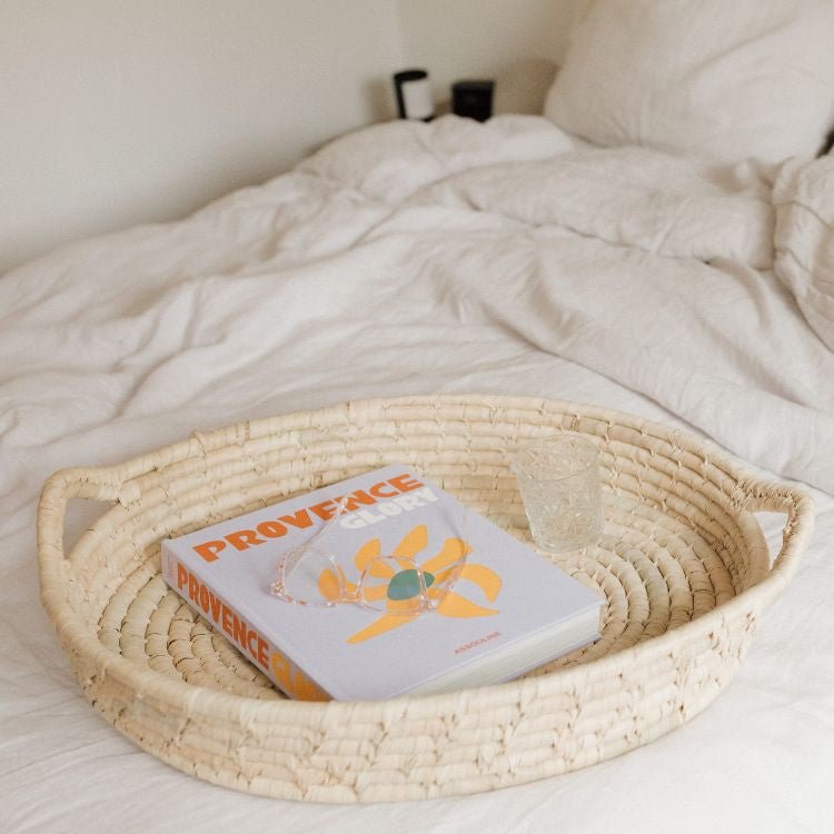 Palm Leaf Large Woven Tray Baskets & Storage