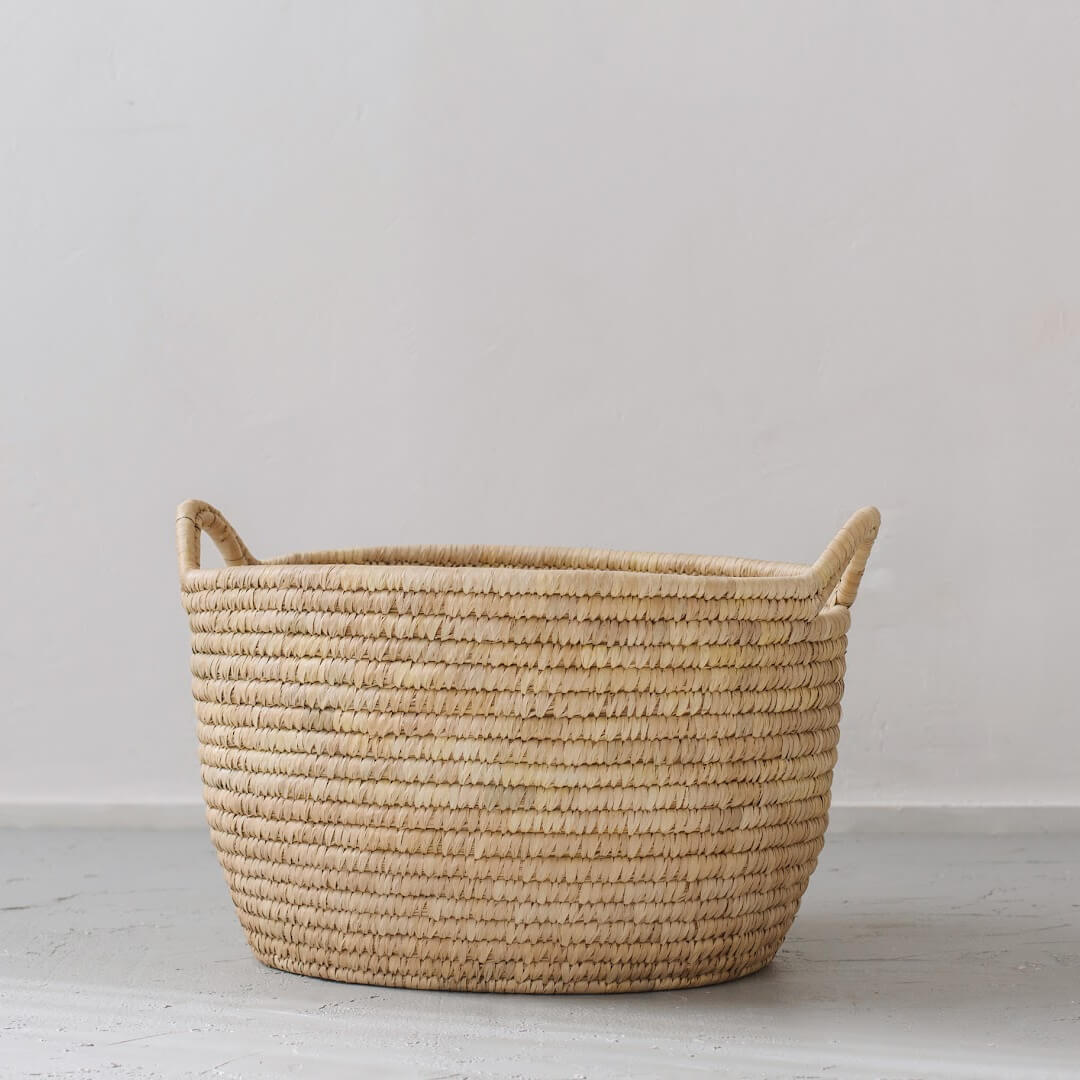 Palm Leaf Laundry Basket Low Oval New Arrivals