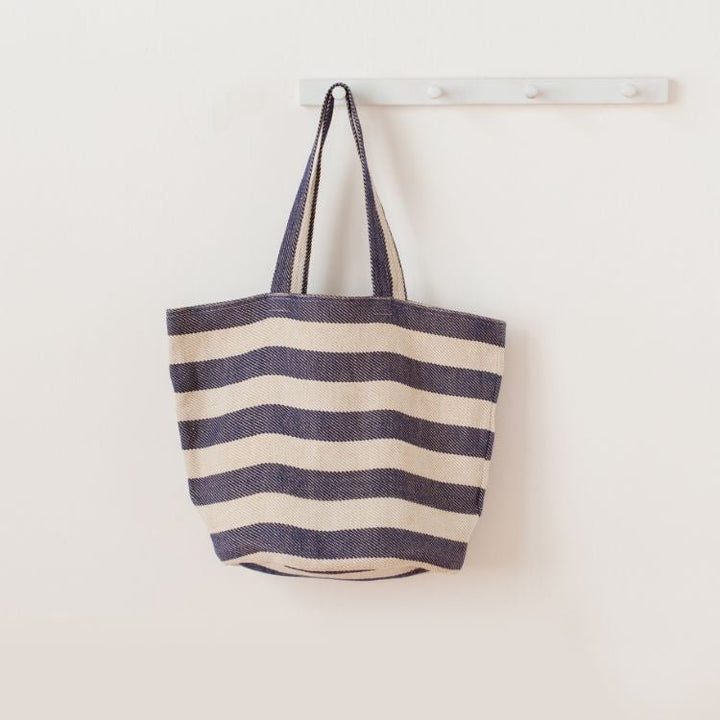 Provence Striped Tote - Indigo Bags & Totes