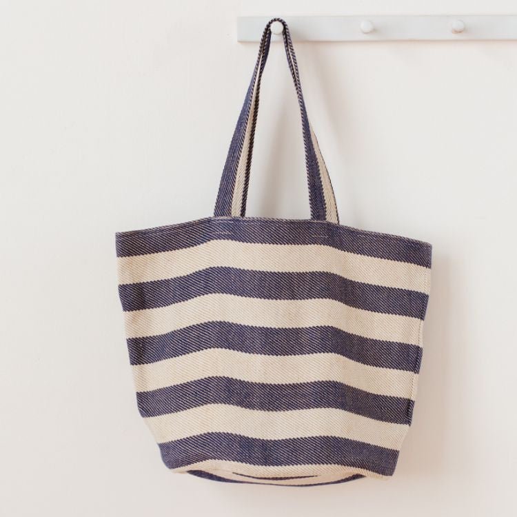 Provence Striped Tote - Indigo Bags & Totes