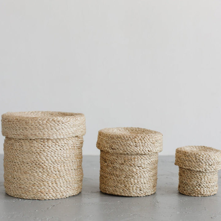 Round Jute Lidded Trio New Arrivals