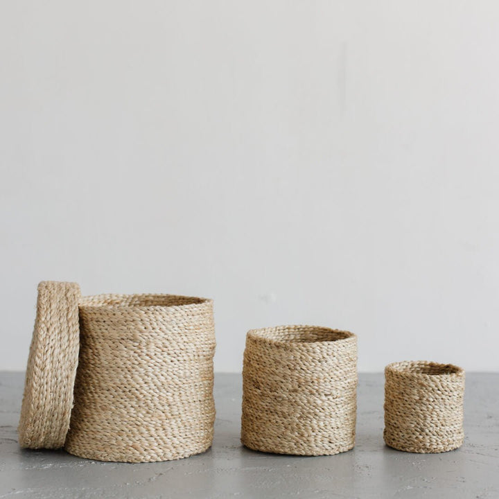 Round Jute Lidded Trio New Arrivals