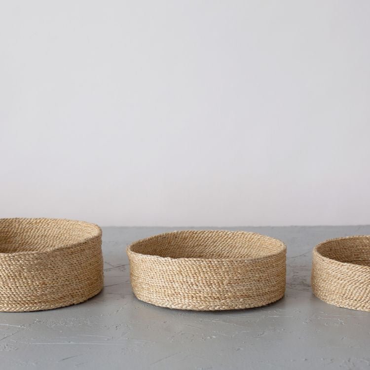 Round Low Jute Baskets Trio New Arrivals