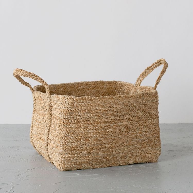 Square Jute Basket - Natural Baskets & Storage